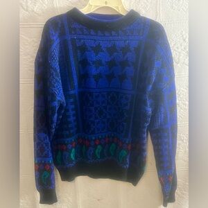 Vintage 90s Todays News Mens Acrylic Sweater Size L Large